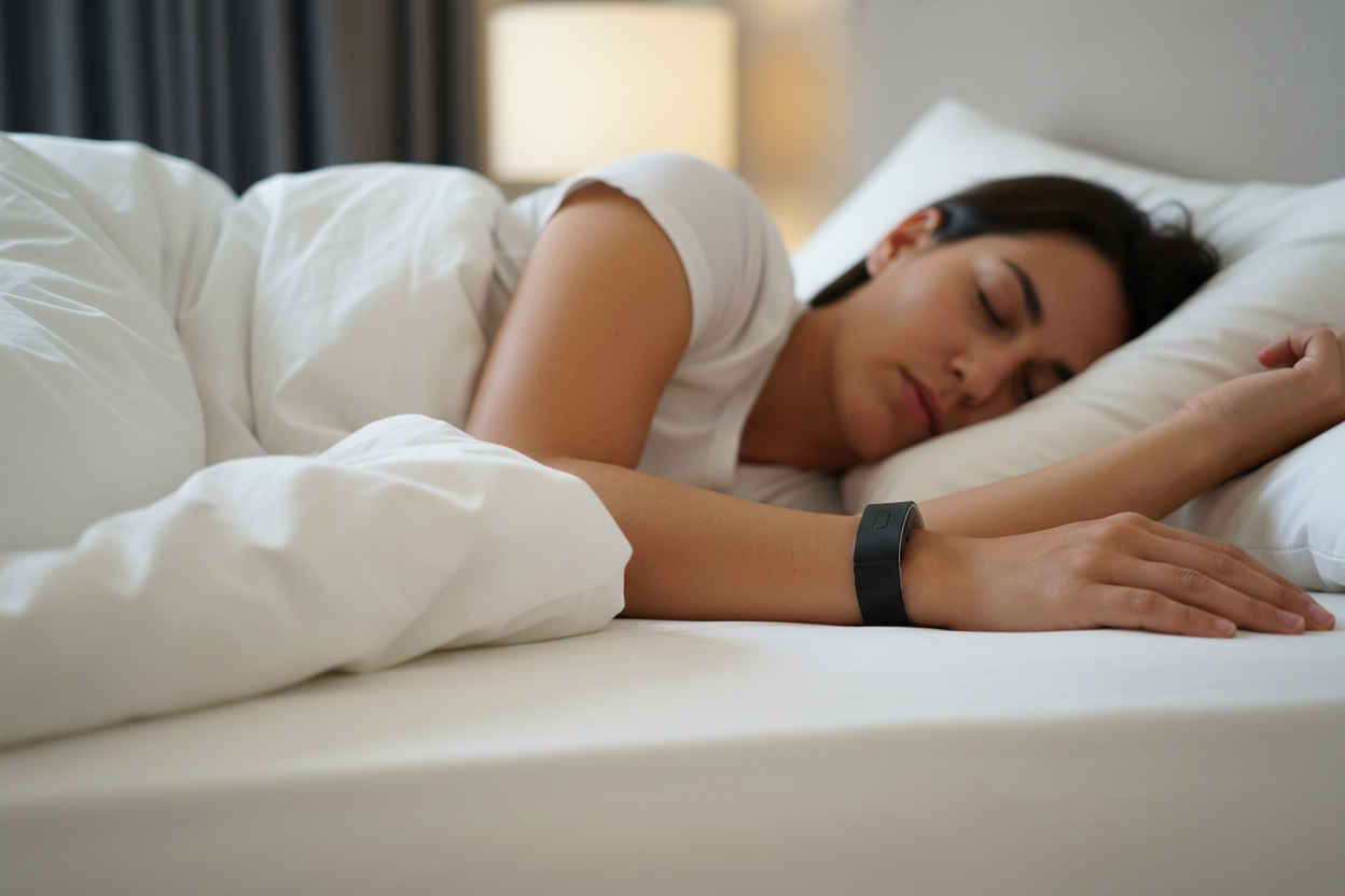 Personne dormant avec bracelet Jycen - Format paysage